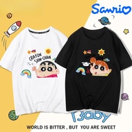 Sanrio Sinchan Cute Rainbow Crayon Sinchan and Himawari Cute Casual Tshirt