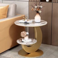 Side Light Luxury Table Marble Narrow Side Table Side Table Bedroom Bedside Table Small Round Table