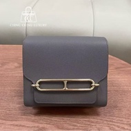 🌈Hermes🧡Mini Roulis 19🧡石器灰淡金扣🧡99新🌈全套有單🧡Evercolor皮🌟愛馬仕🌟