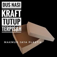 DUS NASI KOTAK BOX KRAFT COKLAT POLOS TUTUP PISAH