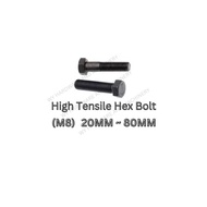M8 Hex Bolt Skru M8 High Tensile Bolt Hex Nut Washer Hexagon Screw - HT 8.8