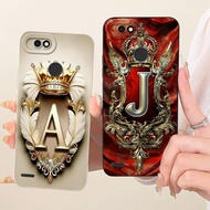 For Tecno Pop 2 2F B1c Case Fashion Initial Letters Crown Soft Silicone Protective Phone Cover For T