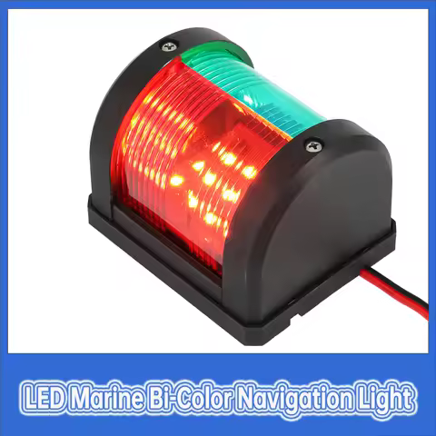 360 Degree Waterproof Marine Anchor Lamp Bi-Color Navigation Light Red & Green Sailing Signal Light 