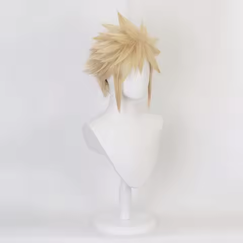 Halloween Anime Final Fantasy VII FF7 Cloud Strife Linen Blonde Cosplay Wig Heat Resistant Synthetic