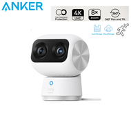 Anker T8416 Eufy Security Indoor Cam S350 Dual Cameras 4K UHD Resolution Security Camera with 8× Zoo