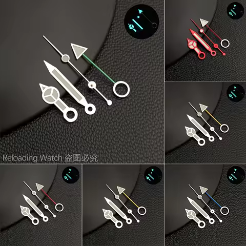 NH34 GMT Hands Silver Rose Gold Watch Hands Blue Green Luminous NH34 GMT Hands set For NH34 Movement