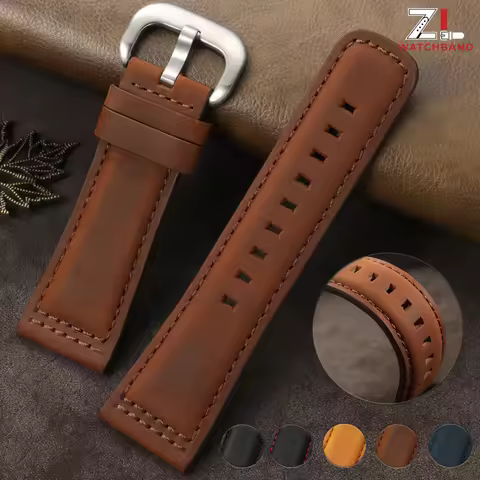 28mm Leather Watch Strap New Vintage Genuine Leather Watchband for Seven Friday Watch Strap for Men 