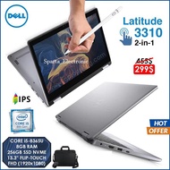 LAPTOP TERBARU 2 IN 1 DELL LATITUDE 3310 CORE i5-8265U RAM 8GB SSD 512GB TOUCHSCREEN