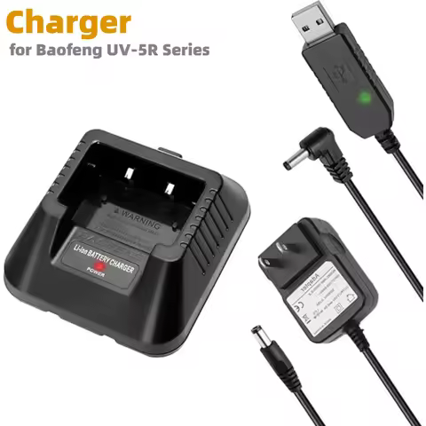 Baofeng UV-5R BF-F8HP Charger Base Kit 100V-240V AC Wall Charger for Baofeng UV-5R Series Ham Two-Wa