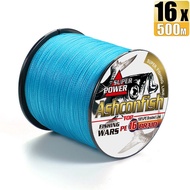 Ashconfish สาย PE ถัก16เส้น500เมตรเปีย X16เอ็นตกปลาสายเบ็ดตกปลาอุปกรณ์เสริมเครื่องมือ