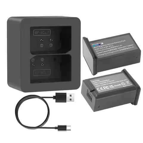 2000mAh BP-SCL7 Replacement Battery and Fast Charger for Leica M11, M11 Glossy, M11M, M11P Camera