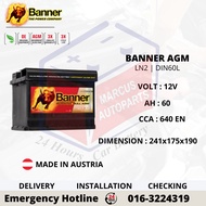 BANNER RUNNING BULL AGM LN2 | DIN60L | 560 01 AUTOMOTIVE CAR BATTERY