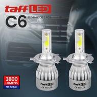 TaffLED Lampu Depan Mobil LED COB Headlight H4 Cool White 2 PCS Lampu Utama Mobil  Soket H4 Avanza X