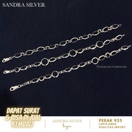 925 Silver Oval Chain bracelet with White Gold Plating - Silver 925 bracelet
