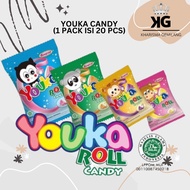 KG - YOUKA ROLL CANDY (1 PACK ISI 20 PCS) Permen Aneka Rasa Candy Sedotan Murah Anak Dewasa
