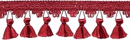 2 1/2" (6cm) Long Solid Collection Charming Link Gimp Design with Scalloped Tassel Fringe Trim (Styl