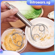 INTR Stainless Steel Dough Whisk Double Ring Egg Beater Flour Whisk Kitchen Dough Whisk Mixer Blender Bread Making Tools For Baking Cake Pizza Mixing