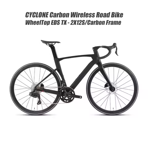 Twitter Full Carbon Fiber Road Bikes Wireless WHEELTOP EDS-TX 24S Hydraulic Disc Brake Electronic Sh
