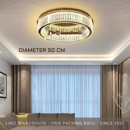 Lampu Plafon kristal MODERN MINIMALIS GOLD 3 color LED ceiling lamp