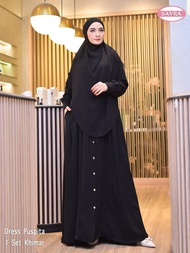 Gamis Set Hijab Dress Muslim Puspita2 Oneset Khimar Sayra Official