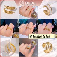 DuDu Cincin Titanium Anti Karat Cincin Permata Adjustable Ring For Woman Original