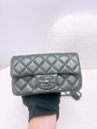 尖沙咀門市💖Chanel classic flap mini cf 17cm 銀灰色