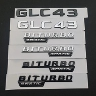 3D ABS Chrome Black Car Rear Trunk Badge Sticker Logo GLC 43 BITURBO 4MATIC Emblem For Mercedes GLC4
