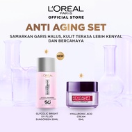 [BIG SIZE] Loreal Paris 2 Pcs Glycolic Bright Anti-Dark Spot Daily UV Fluid SPF 50+ 50ml  Sunscreen 