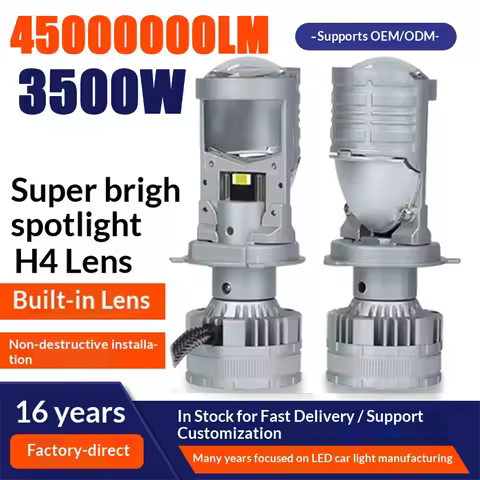 H4 9003 HB2 LED Projector Mini Car Headlight Bulbs 6500K LED Mini Lens Projector H4 Mini Projector L