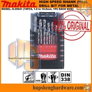 Makita D29941 HSS Drill Bit Set 19pcs Size 1-10mm DIN338 Metal Drill Bit Makita D29941