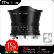 Ttartisan M43 L Nikon Z Canon R Mount กล้องเลนส์สำหรับ Sony ฟิชอายรูรับแสงขนาดใหญ่7.5มม. APS-C F2ฟูจิ X พานาโซนิค