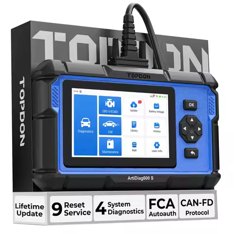 TOPDON Upgraded AD600S 2027 Latest Version: OBD2 Scanner for ABS/SRS/Engine, 9 Resets (Oil/Brake/BMS