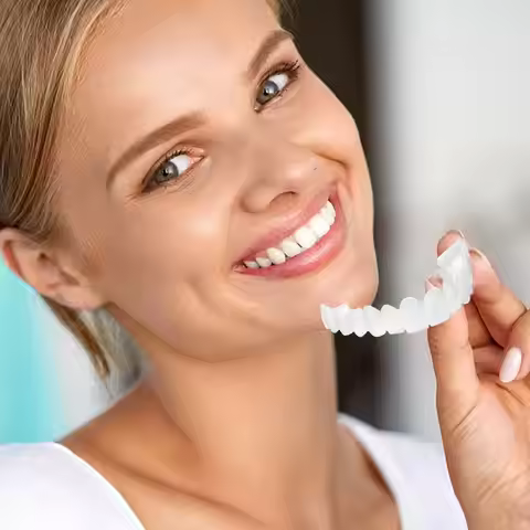 Veneer Snap On Teeth Kit Fake Tooth Cover Snap On,Teeth Fake Teeth Simulation Braces Veneers Denture