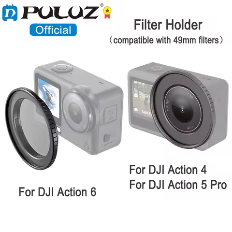 PULUZ 49mm Filter Holder For DJI Osmo Action 6 / Action 5 Pro / Action 4 Camera Filter Adapter Metal