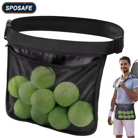 Tennis Ball Holder, Pickleball Ball Wasit Pouch for Women Men Holding 8 Tennis or Pickleball Balls,T