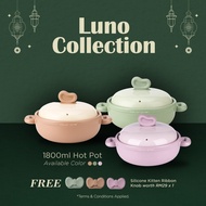 Color King Luno 100% Ceramic Hot Pot 1800ml/ Ceramic Cookware / Healthy Cookware / Cookware / Cerami