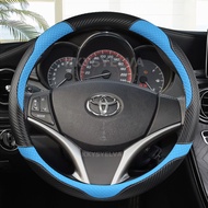 Microfiber Leather Car Steering Wheel Cover For Toyota Yaris Vios 2014 2015 2016 2017 2018 Auto Acce