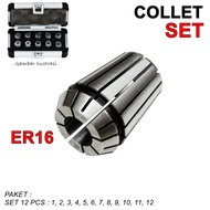 Collet Package ER 16 Set 12 Arbor Chuck ER16 Milling Adapter Endmill CNC
