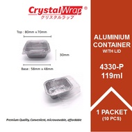 [1 PACKET] STAR PRODUCTS 119ml SMALL RECTANGULAR ALUMINIUM FOIL TRAY WITH LID 4330-P MULTIPURPOSE [1