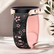 20mm Dual-Color Floral Carved Silicone Watch Band Compatible With Samsung Galaxy Watch 7 6 5 4 40mm 