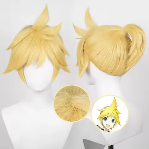 HAIRJOY Synthetic Hair Wig Kagamine Len VOCALOID Cosplay Wig Scalp Head Top Rose Net
