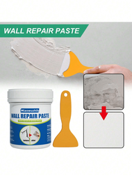 1入組/100克白色牆面修補膏，防水防霉，可用於覆蓋汙漬/孔洞，修復牆面上的裂紋和剝落油漆。