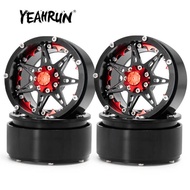 YEAHRUN 1/2/4Pcs Metal Wheel 2.2 Beadlock Wheels Rims For 1/10 RC Crawler Axial Scx10 Trx4