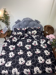 Vỏ chăn lồng ruột 2mx2m2 có khóa kéovải cotton poly hànmẫu micky đen Bà Béo Kho chăn ga gối ga giườ