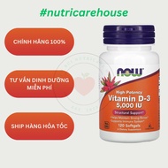 Now Foods, Vitamin D-3, 125 mcg (5,000 IU), 120 gel Tablets - Increase Resistance, Bone And Joint Health