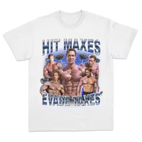 Hit Maxes Evade Taxes O'hearn Edition Funny Gym Meme T Shirt Men Women Short Sleeve Cotton Tees High