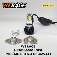 ' Werace Led 6 Sides M02E Headlamp 36 Watt 2 Modes Far Near 3 Wires H4 H6
