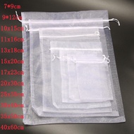 TAROW Reusable Netting Bags Mosquito Bug Insect Bird Nylon Net Barrier Bag with Drawstring for Prote