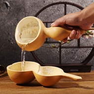 Chinese-style household natural gourd water scoop, rural wooden water scoop, traditional wooden wate