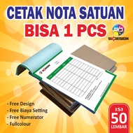 Cetak Nota Bon Faktur Kwitansi Custom | BISA SATUAN !!! 1 Rangkap 2 Rangkap Isi 50 Lembar